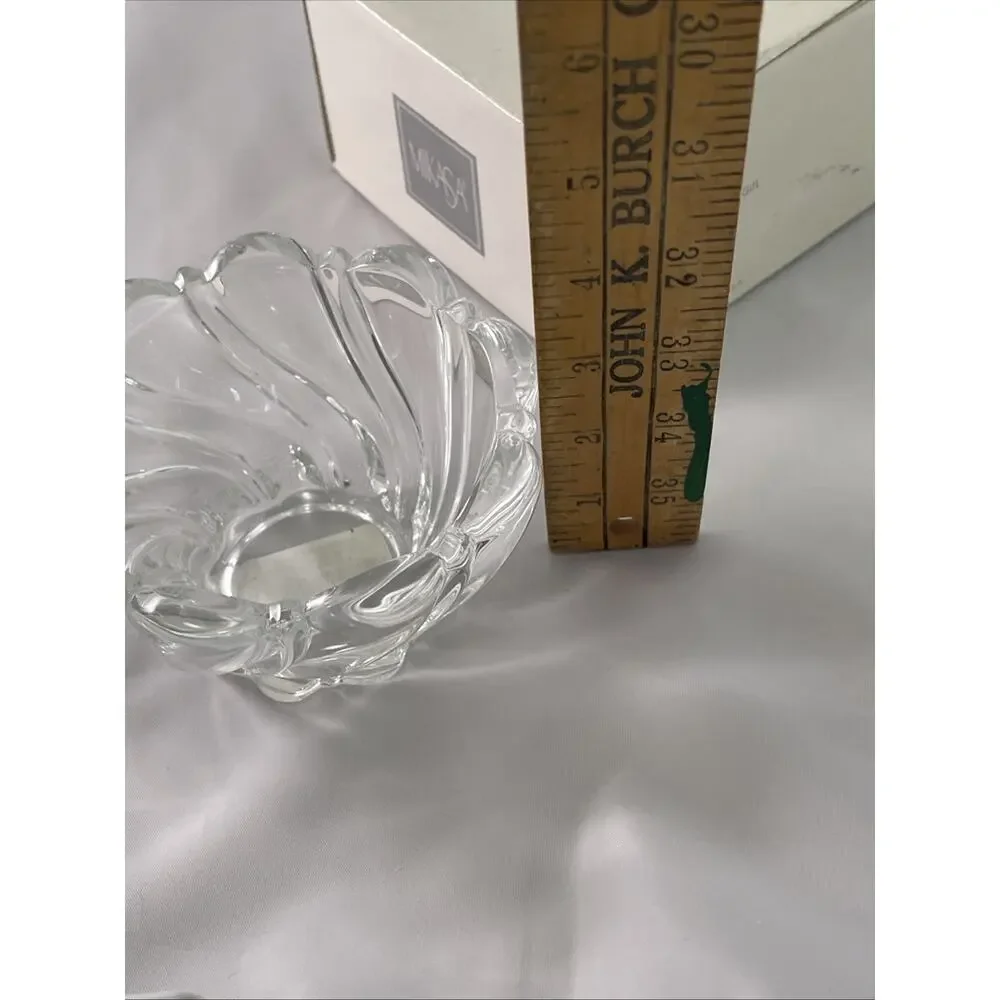 Mikasa Peppermint Clear Swirl Bowl Glass Candy